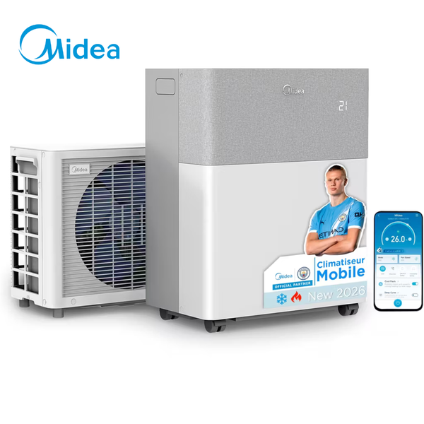 Midea™ | Le climatiseur mobile réversible 4-en-1 — la puissance d'un split, sans installation