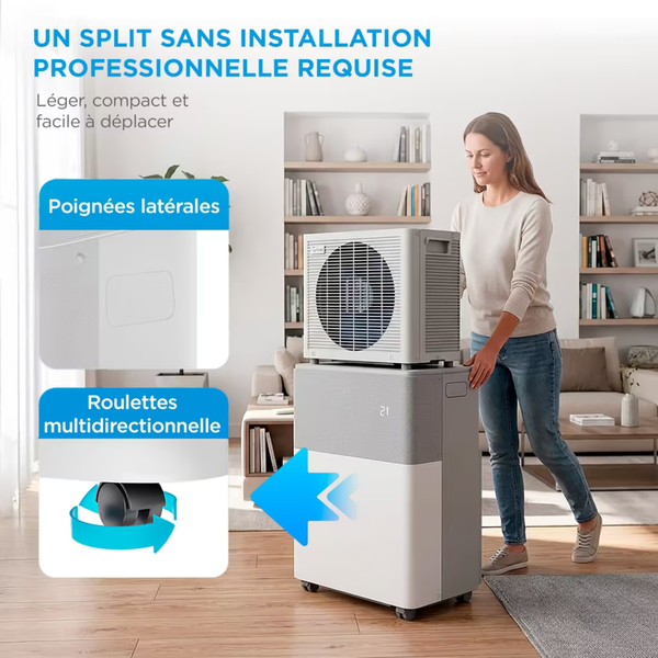 Midea™ | Le climatiseur mobile réversible 4-en-1 — la puissance d'un split, sans installation